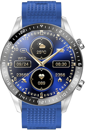DAS.4 SL13 Smartwatch with Heart Rate Monitor (Silver / Blue) view 1