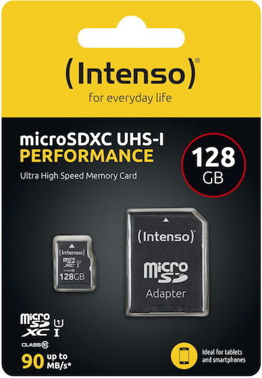 Intenso Class Performance microSDXC 128GB U1 UHS-I 90MB/s with Adapter