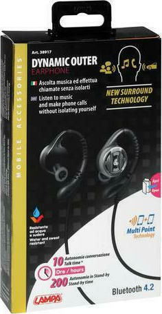 Lampa Gold Line In-ear Bluetooth Handsfree Earphones with Sweat Resistance Black view 6