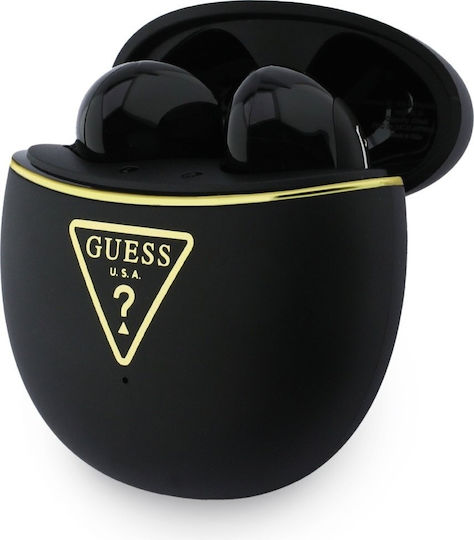 Guess Gold Line Triangle Earbud Bluetooth Handsfree Earphones with Sweat Resistance and Charging Case Gold view 3