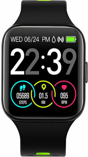 Breeze Uki Aluminium 44mm Smartwatch with Heart Rate Monitor (Black / Yellow) view 2