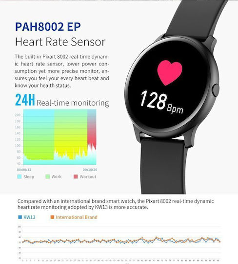 G.Rossi Sg003a 45mm Smartwatch with Heart Rate Monitor (Black) view 3