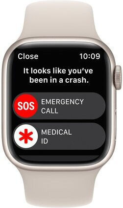 Apple Watch Series 8 Aluminium 45mm Waterproof with Heart Rate Monitor (Starlight with Starlight Sport Band) view 5