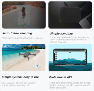 Pihot G60 Drone with 4K Camera and Controller view 4