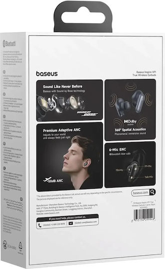 Baseus Inspire XP1 In-ear Bluetooth Handsfree Earphones with Sweat Resistance and Charging Case Black view 4