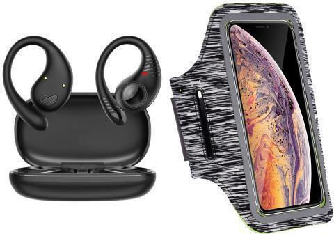 BlackView AirBuds 10 Bluetooth Handsfree Earphones with Sweat Resistance and Charging Case Gray vue 2