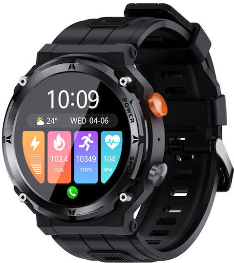 Jaga JS14 Pro Smartwatch with Heart Rate Monitor (Black) view 2