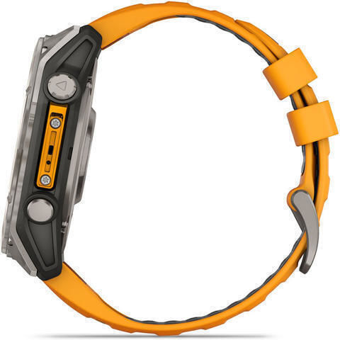Garmin Fenix 8 Titanium 51mm Waterproof Smartwatch with Heart Rate Monitor (Sapphire, Titanium With Spark Orange/Graphite Silicone Band) view 6