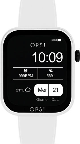 OPS! Objects Active 38mm Smartwatch with Heart Rate Monitor (White Rubber Strap) view 1