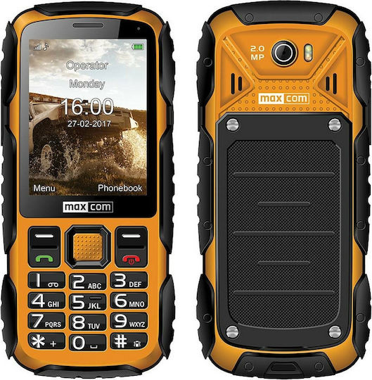 MaxCom Strong MM920 Single SIM Resistant Mobile with Buttons Orange view 3