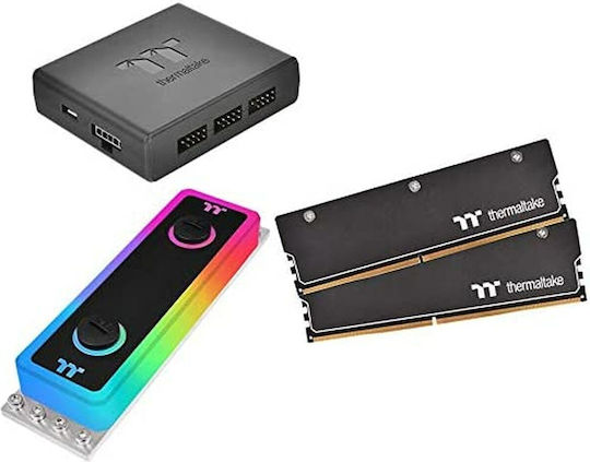 Thermaltake WaterRam RGB DDR4 16GB RAM with 2x8GB Modules and Speed 3200 for Desktop CL-W251-CA00SW-A view 2