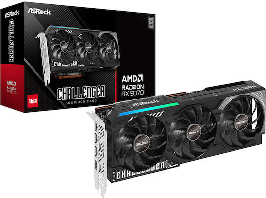 ASRock Radeon RX 9070 16GB GDDR6 Challenger Graphics Card view 1