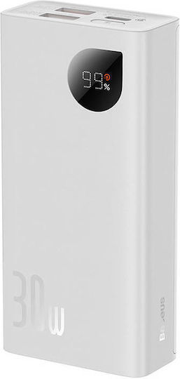 Baseus Adaman2 Power Bank 10000mAh 30W with 2 USB-A Ports and USB-C Port Power Delivery White view 2