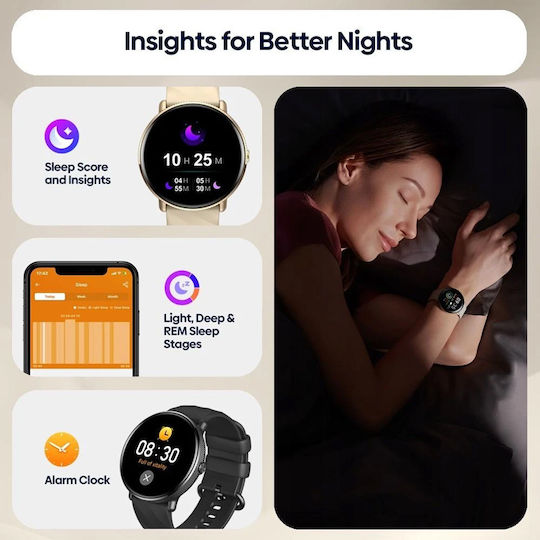Zeblaze GTR 3 Pro Smartwatch with Heart Rate Monitor (Black) view 7