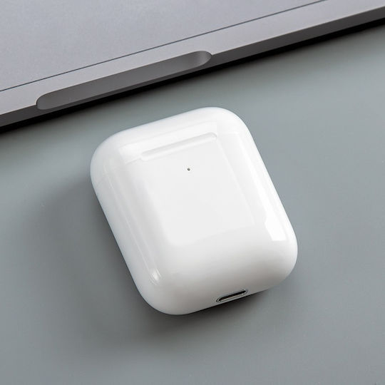 GJBY CA 2 Earbud Bluetooth Handsfree Earphones with Charging Case White view 2