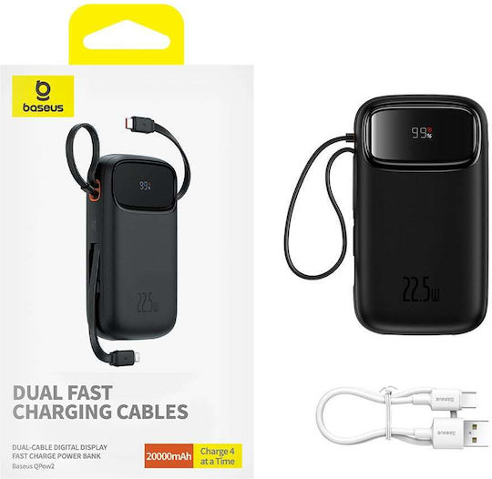 Baseus Qpow Pro+ Power Bank 20000mAh 22.5W with USB-A Port and USB-C Port Power Delivery / Quick Charge 3.0 Black view 7