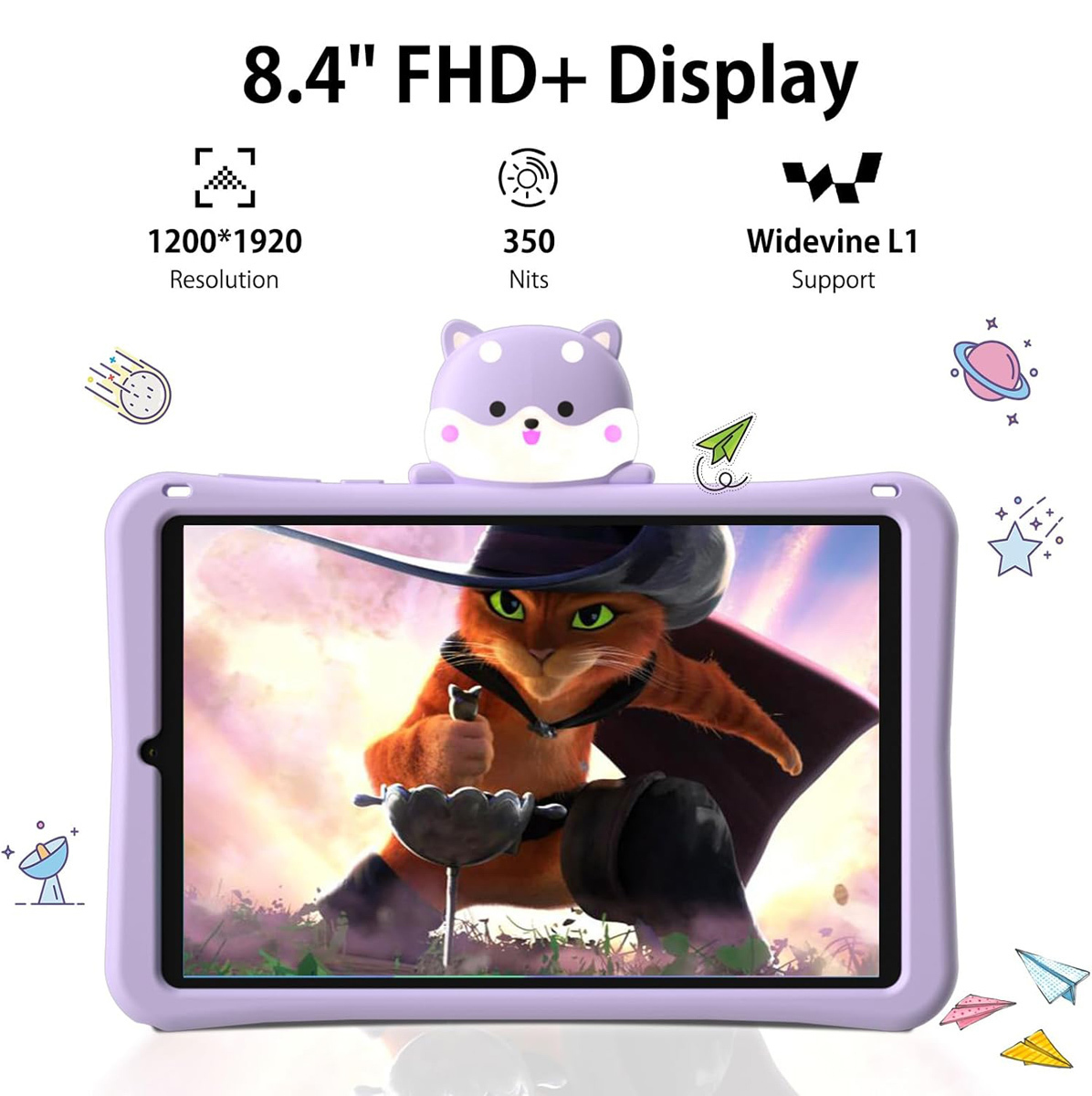 Doogee T20mini KID 4G 8.4Inches Tablet (4GB/128GB) Purple view 3