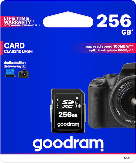 GoodRAM SDXC 256GB U3 A2 UHS-I 100MB/s with Adapter view 1