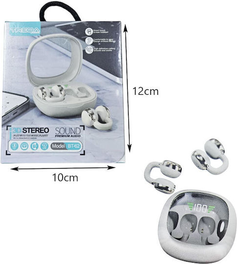 Treqa BT-62 Open Ear Bluetooth Handsfree Earphones with Sweat Resistance and Charging Case Black view 2