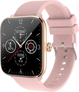 T20 1.96 Inch Ip67 Waterproof Silicone Band Smart Watch Supports Dual-mode Bluetooth Call Heart Rate Monitoring Pink
