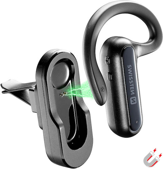 Swissten Dock Earpiece In-ear Bluetooth Handsfree Earphones with Charging Case Black view 2