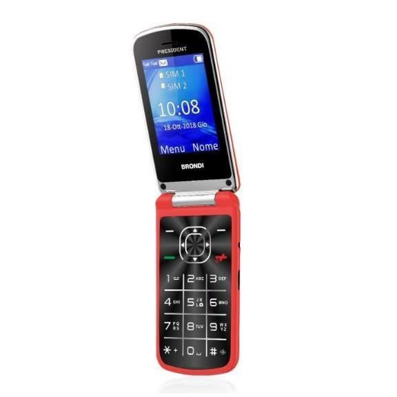 Brondi President Dual SIM Mobile with Buttons Red