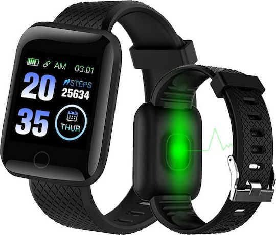 116S Smartwatch with Heart Rate Monitor (Black)