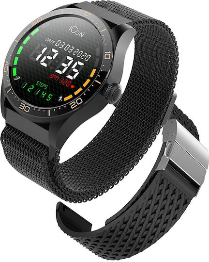 Forever ICON 2 AW-110 42mm Smartwatch with Heart Rate Monitor (Black) vue 6