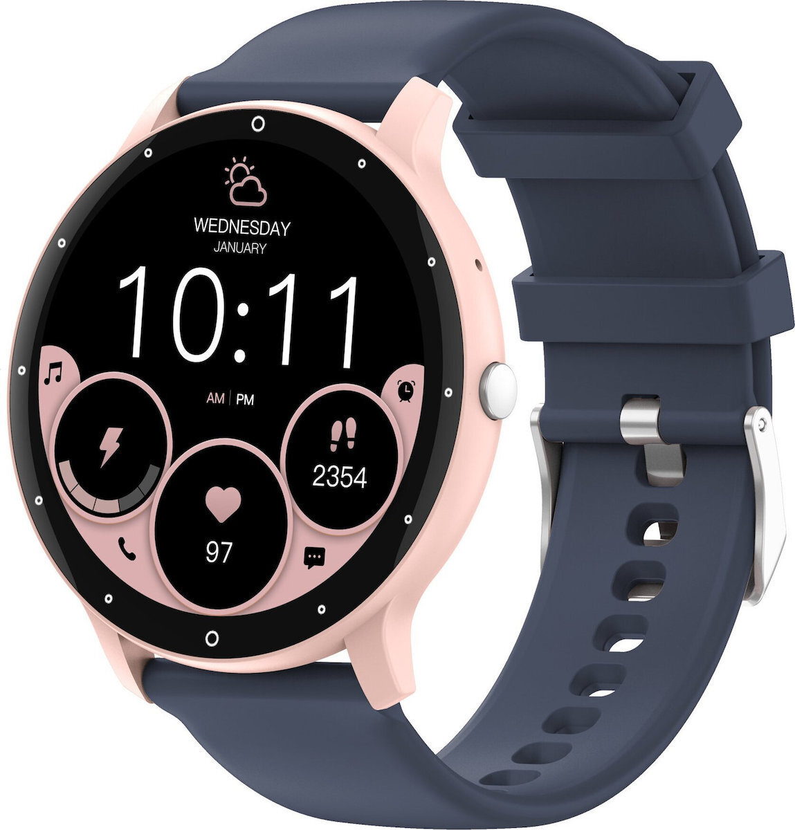 Gravity GT1 Pro 46mm Smartwatch with Heart Rate Monitor (Blue / Pink) view 2