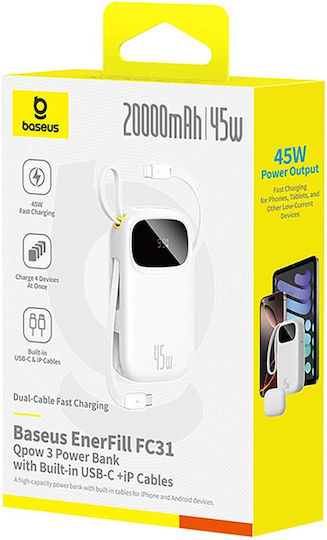 Baseus EnerFill FC31 Power Bank 20000mAh 45W with USB-A Port and USB-C Port Black view 9