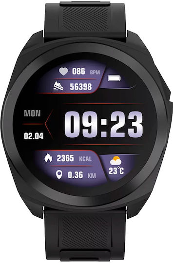 Canyon Maverick Waterproof Smartwatch with Heart Rate Monitor (Black) view 1