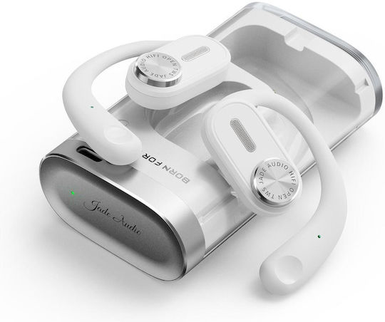 Fiio JadeAudio JW1 Open Ear Bluetooth Handsfree Earphones with Sweat Resistance and Charging Case White