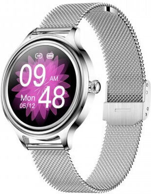 Kumi K3 Stainless Steel 39mm Smartwatch with Heart Rate Monitor (Silver) view 2