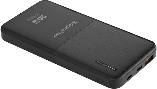 Kruger & Matz KM0904 Power Bank 10000mAh 20W with USB-A Port and USB-C Port Power Delivery / Quick Charge 3.0 Black