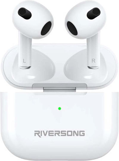 Riversong Air Mini Light Earbud Bluetooth Handsfree Earphones with Charging Case White view 1