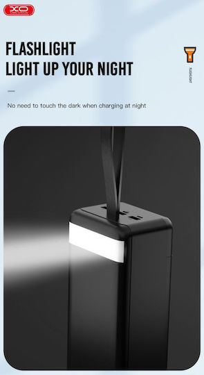 XO PR158 Power Bank 50000mAh 18W with 2 USB-A Ports and USB-C Port Black view 6