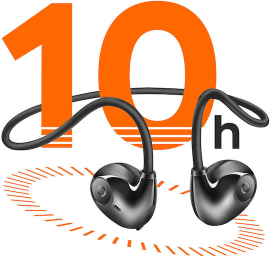 LinQ HI8 Bone Conduction Bluetooth Handsfree Earphones with Sweat Resistance Black view 4