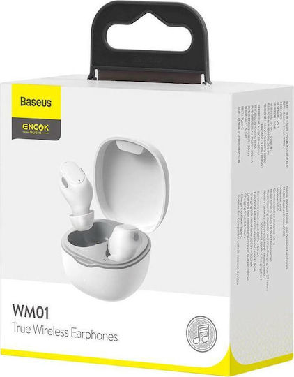 Baseus WM01 In-ear Bluetooth Handsfree Earphones with Charging Case White — вид 8