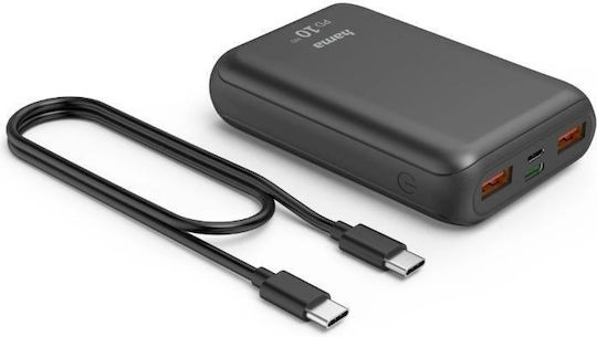 HAMA PD10-HD Power Bank 10000mAh with 2 USB-A Ports and USB-C Port Power Delivery / Quick Charge 3.0 Anthracite view 4