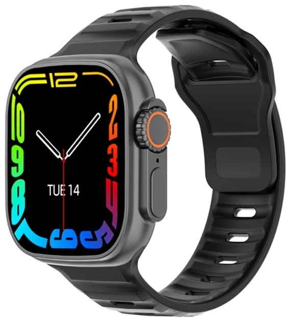 Ultra Watch Aluminium with Heart Rate Monitor (Black)