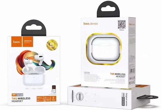 Hoco DES08 Plus In-ear Bluetooth Handsfree Earphones with Charging Case White view 4