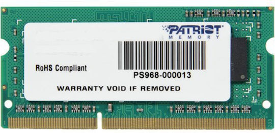 Patriot DDR3 with Module 1x4GB and Speed 1600 for Laptop PSD34G160081S