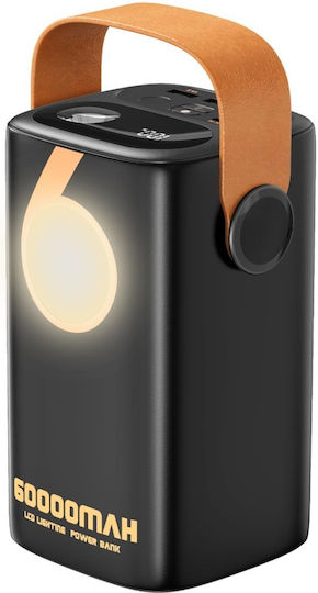 Moxom MX-PB131 Power Bank 60000mAh 22.5W with 3 USB-A Ports and 2 USB-C Ports Black