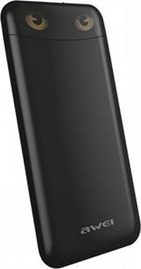 Awei P68K Power Bank 10000mAh with 2 USB-A Ports Black view 1
