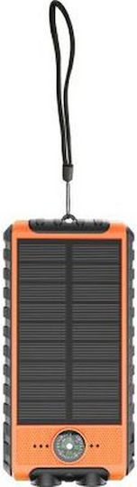 BigBen Connected Solar Power Bank 10000mAh with 2 USB-A Ports and USB-C Port Orange view 2