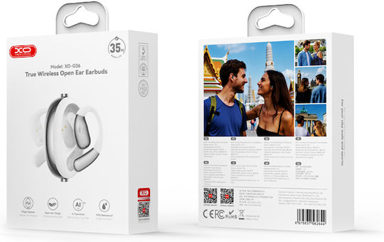XO G36 Open Ear Bluetooth Handsfree Headphones with Charging Case White view 2