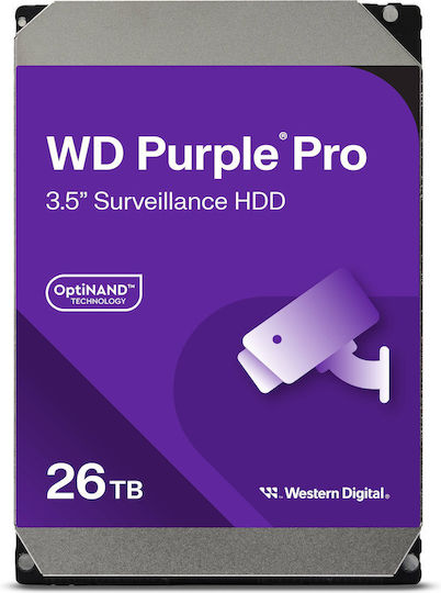 Western Digital Purple Pro 26TB HDD Hard Drive 3.5" SATA III 7200rpm with 512MB Cache for Recorder WD260PURP
