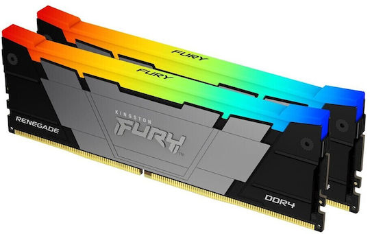Kingston FURY Renegade RGB DDR4 16GB RAM with 2x8GB Modules and Speed 4000 for Desktop KF440C19RB2AK2/16