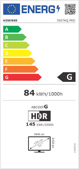 Hisense Smart Television 55" 4K UHD QLED 55E7KQ Pro HDR (2023) view 9