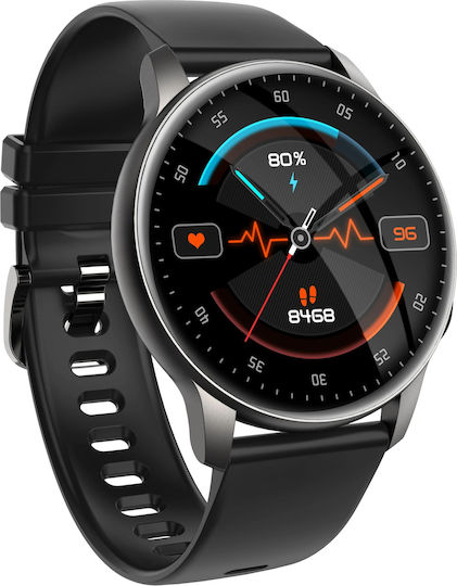 Lensa Smartwatch Idealstore Hd Screen 1.35" Call Text App Notifications Heart Rate Monitoring Blood Pressure Blood Oxygen Sports Modes Menstrual Cycle Tracker Waterproof Black